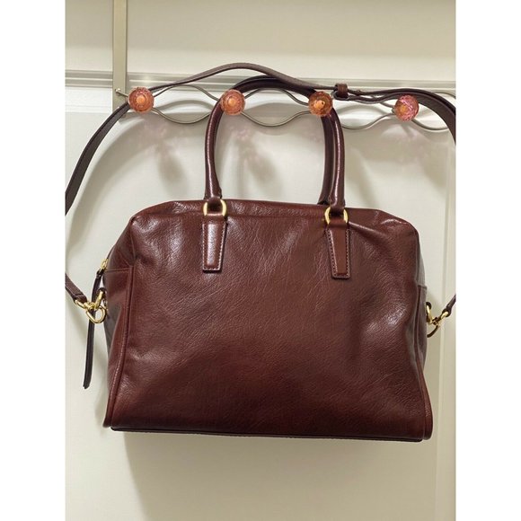 Banana Republic Handbags - BANANA REPUBLIC WINE RED LEATHER OCCASION SATCHEL
